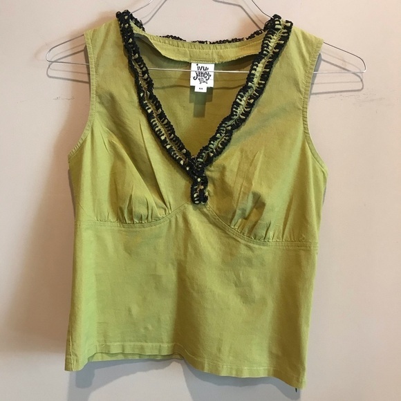 Ivy Jane Sleeveless Ruffled Neck Blouse Green - Picture 1 of 4